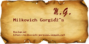 Milkovich Gorgiás névjegykártya